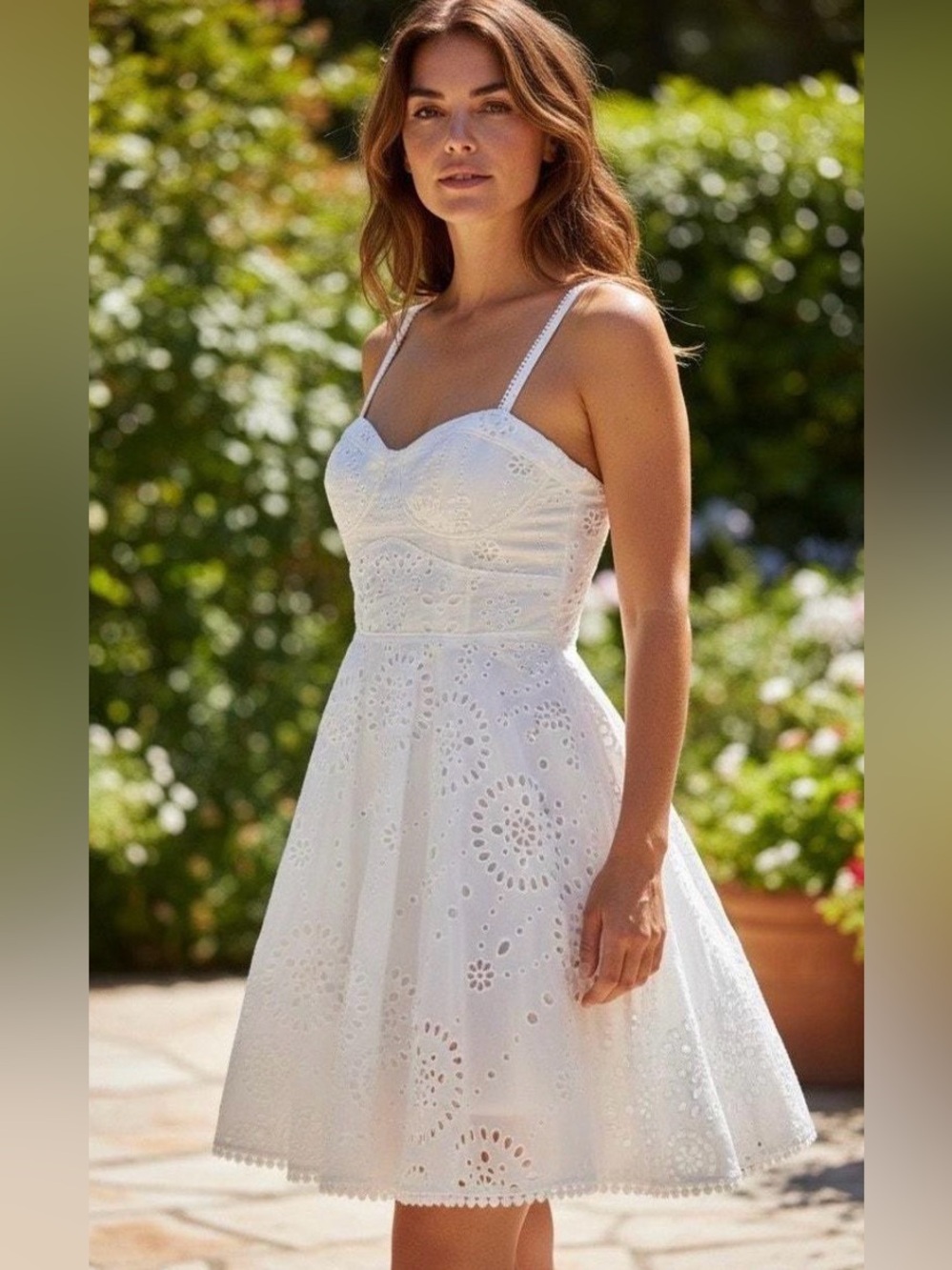 Zara White Eyelet Mini Dress